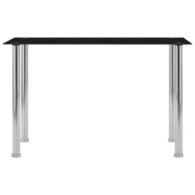 Image de vidaXL Table de salle à manger noire 120 x 60 x 75 cm verre trempé