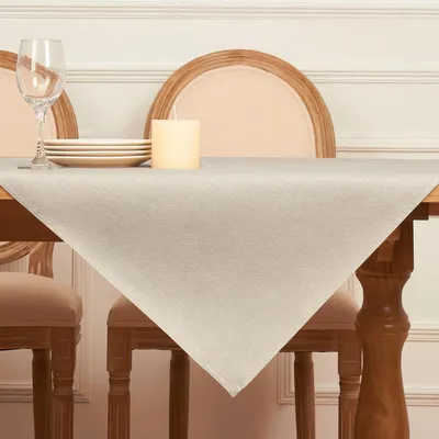 Obrázek produktu pro Softalker Ubrus omyvatelný 80x80 cm Obdélníkový ubrus z 210 GSM lněného vzhledu Ubrus omyvatelný Vodoodpudivý malý zahradní ubrus Béžový ubrus na jaro, do přírody, na oslavu
