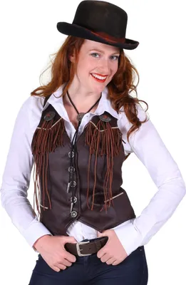 Produktbild von T2286-1300-S braun Damen Cowgirl Weste Country Weste Gr.S