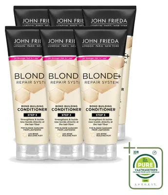 Obrázek produktu pro 6 kusů kondicionéru John Frieda Blonde+ Repair, který posiluje vlasy a obnovuje jejich strukturu, objem 250 ml – velkopack