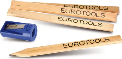 Produktbild von EUROTOOLS Zimmermannsbleistifte 175 mm, 4 Stück, mit Spezialanspitzer
