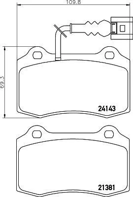 Produktbild von HELLA Bremsbeläge Satz Vorne Bremsklötze für SEAT Leon Schrägheck (1M1) 8DB 355 011-741