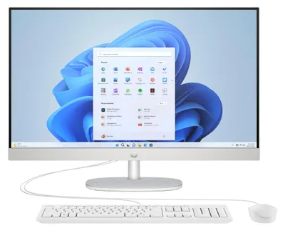 Immagine prodotto di Computer all-in-one HP 27-cr1015nl, processore Intel Core Ultra 5 125U, 16 GB di RAM DDR5, disco SSD da 512 GB, Windows 11 Family, Wi-Fi 6, colore bianco.