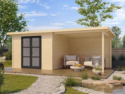 Produktbild von Fjordholz Gartenhaus Modell Alu Line 28-C