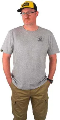 Produktbild von Black Cat Grey Marl T-Shirt - Angelshirt, Größe:XL
