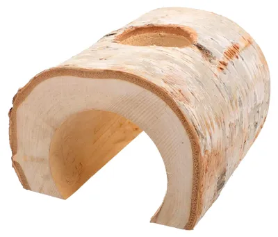 Produktbild von Hamsterversteck Holz Baumstammtunnel 15 cm Breit Birke für Kleintiere