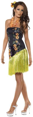 Produktbild von Hawaiikostüm Kostüm Hawaii mit Blumenaufdruck y Kleid Minikleid Gr. 36/38 (S), 40/42 (M), Größe:M