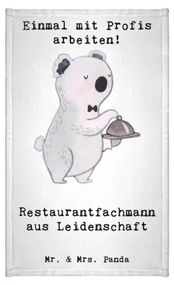 Produktbild von Mr. & Mrs. Panda Handtuch Restaurantfachmann Leidenschaft - Weiß - Geschenk, Gästetuch, Frotteetuch, Klein, Mini-Handtuch, buntes