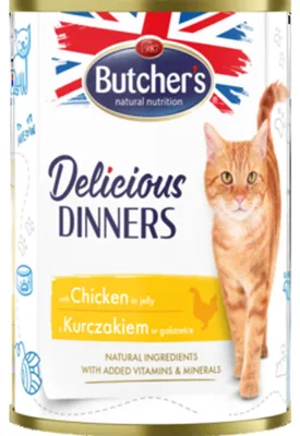 Zdjęcie produktu dla Butcher's Delicious Dinners karma mokra dla kota kurczak w galaretce 400g