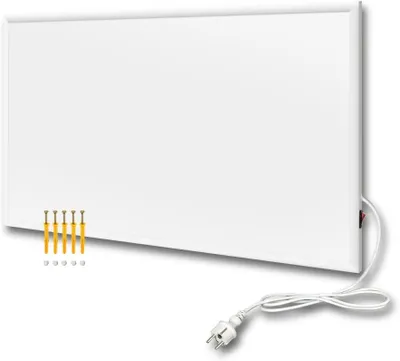 Obrázok produktu pre Infračervené vykurovanie – vykurovací panel – vykurovanie miestnosti – ochrana proti prehriatiu – 320 W – biela farba