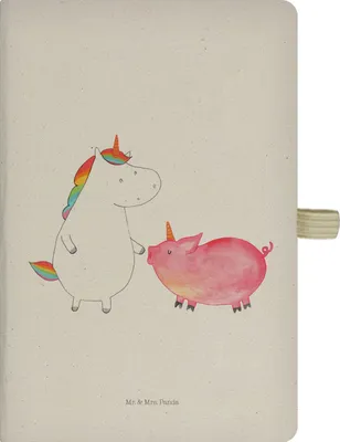 Produktbild von Mr. & Mrs. Panda Journal Einhorn Schwein - Transparent - Geschenk, Unicorn, Kladde, Einhörner, Freundin, Tagebuch, Adressbuch, notizbuch, A5, Schweinchen