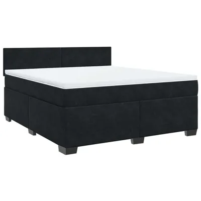 Produktbild von vidaXL Boxspringbett mit Matratze Schwarz 180x200 cm Samt