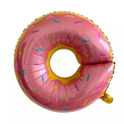 Image de Ballon de baudruche Food Motif, donut rose, env. 75 x 70 cm