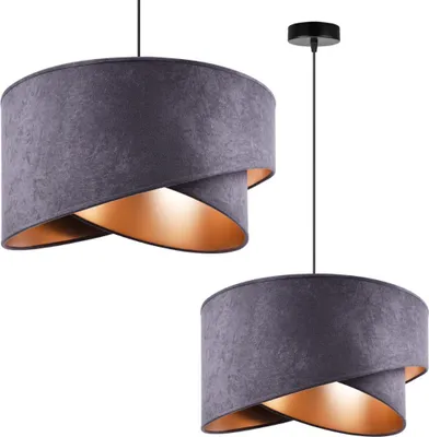 Image de Glamour Lampe à suspendre avec abat-jour - Plafonnier élégant Lustre pour intérieur stylé