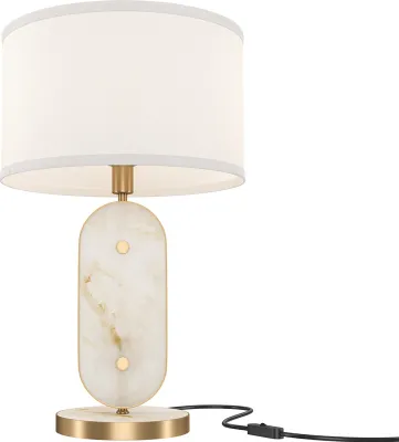 Immagine prodotto di Lampada da tavolo con paralume Marmo color oro-crema, 1xE27x40W, metallo, dimensioni: 44x28x28 cm, IP20, Maytoni