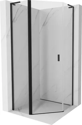 Produktbild von Mexen Mist L fünfeckige Duschkabine schwenkbar 100 x 100 cm, transparent, schwarz - 8A8L-100-100-70-00