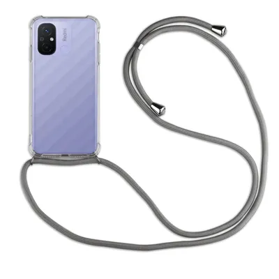 Produktbild von Handykette für Xiaomi Redmi 12C Handyhülle mit Band Hülle mit Kordel Handytasche Grau