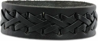 Produktbild von SilberDream Armband -gegerbtes Rindsleder- schwarz Kreuzband Uni LA5654S