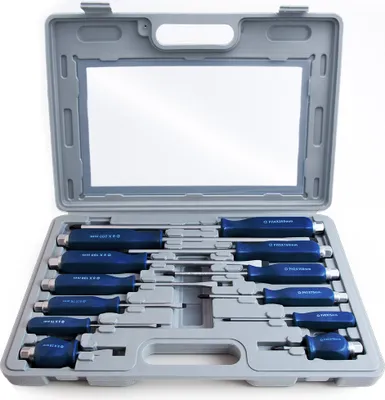 Produktbild von MONZANA® Schraubendreher Set 12 tlg. inkl. Koffer Chrom-Vanadium-Stahl Werkzeugset Schraubenzieher Satz Schlitz Kreuz