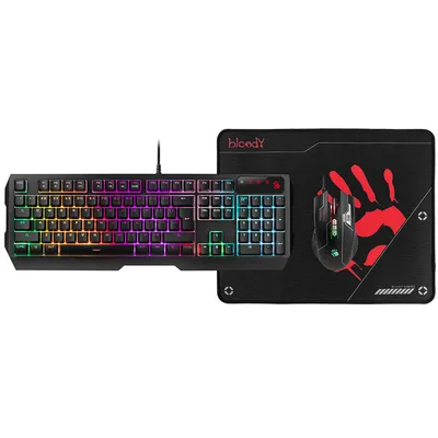 Obrázek produktu pro Klávesnice + myš + podložka pod myš A4TECH BLOODY USB B1700 Bloody Bundle Set