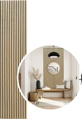 Produktbild von Kaiser plastic Akustikpaneele | Farbe: Eiche | Format: 120 x 60 cm | Wandpaneele aus Holzfunier und Filz | moderne Lamellenwand