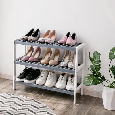 Produktbild von SONGMICS Schuhregal Bambus Standregal mit 3 Ebenen Badregal