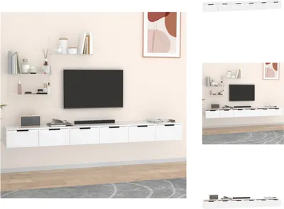 Produktbild von vidaXL Wandschränke 2 Stk. Weiß 102x30x20 cm Holzwerkstoff - Wandregale