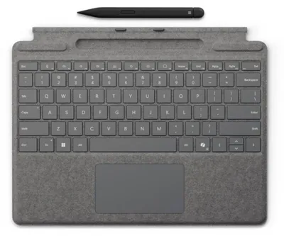 Produktbild von Surface Pro Keyboard [DE] Platin + Slim Pen 2 Schwarz mit Copilot Button