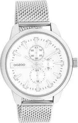 Immagine prodotto di Oozoo orologio da uomo a maglia metallica orologio analogico al quarzo bracciale argento Timepieces D2UOC11015