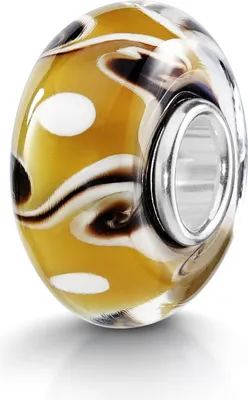 Produktbild von MATERIA by Matthias Wagner Glas Bead gelb braun für European Armband 1008