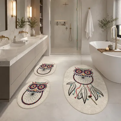 Produktbild von Bosdela Ovales 2-Teiliges Badezimmerteppich-Set, WC-Vorleger-SetDream