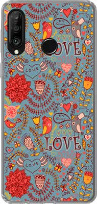 Produktbild von MuchoWow® Handyhülle Schutzhülle Hülle für Telefoonhoesje Huawei P30 Lite Mädchen - Vogel - Liebe - Muster - Mädchen - Kinder - Kinder Silikon Softcase Handy Hülle - Handyhülle