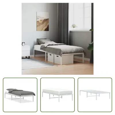 Produktbild von The Living Store Bettgestell Metall Weiß 80x200 cm