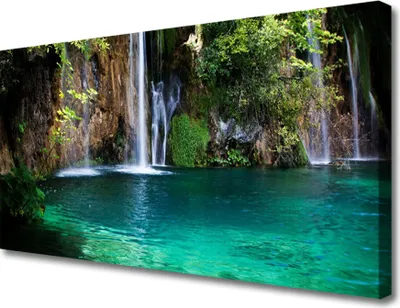 Produktbild von Tulup Leinwand-Bilder 100x50 Wandbild Canvas Kunstdruck See Wasserfall Natur