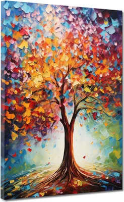 Produktbild von Abstrakt wunderschöner Baum Leinwandbild Wandbild Kunstdruck XL Wanddeko: 120x160x4cm