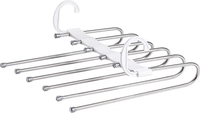 Image de Porte-pantalons pliable blanc Porte-pantalons pliable multifonctionnel pour pantalons