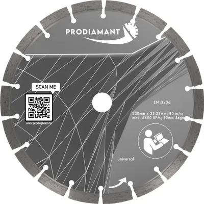 Obrázek produktu pro PRODIAMANT Diamantový řezací kotouč 230 mm beton, univerzální