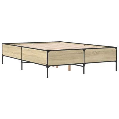 Produktbild von Bettgestell Sonoma-Eiche 150x200 cm Holzwerkstoff und Metall
