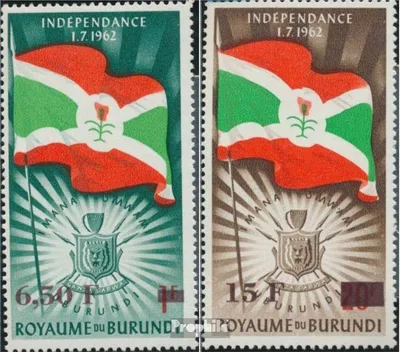 Produktbild von Briefmarken Burundi 1963 Mi 57-58 (kompl.Ausg.) postfrisch Aufdruckausgabe