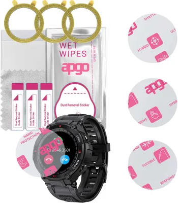 Produktbild von apgo 3 Stück Schutzglas, klar, kompatibel mit CyberDyer DWTC21 men  Smartwatch, Hybrid 8H, Ersatz für Hartglas, Displayschutzglas, Bildschirmschutz, Displayschutz, kratzfest