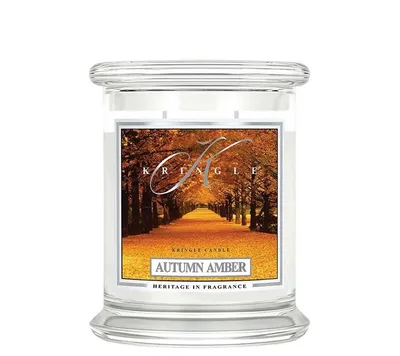 Productafbeelding van Kringle Candle, geurkaars in pot, medium formaat, herfstgeur, amber