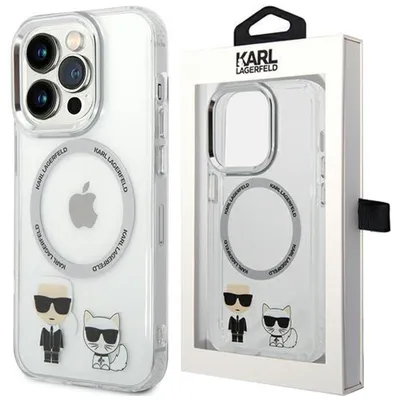 Produktbild von Karl Lagerfeld KLHMP14LHKCT iPhone 14 Pro 6.1  Hardcase transparent / transparent Karl & Choupette Aluminium Magsafe Handyhülle
