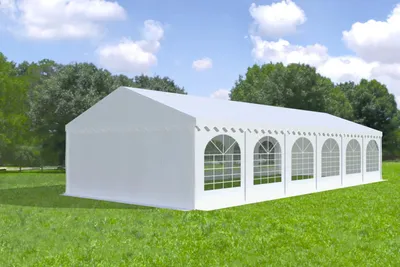 Obrázek produktu pro Párty stan 5x12 m MAX – PVC 550 g/m² s protipožární úpravou, ocel Ø50 mm, spodní rám + výztuhy, až 120 osob - Bílá