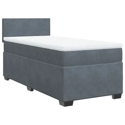 Produktbild von vidaXL Boxspringbett mit Matratze Dunkelgrau 90x190 cm Samt