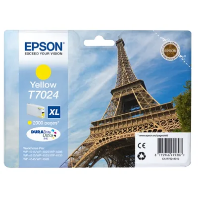 Obrázok produktu pre Epson C13T70244010 Epson Tintenpatrone XL yellow T 702 WorkForce Pro       T 7024