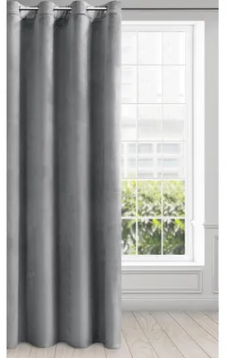 Samtvorhang blickdicht 140x250 cm silber mit Faltenband