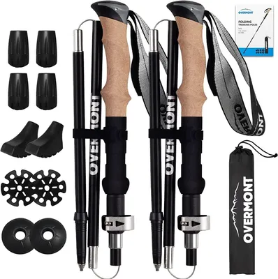 Produktbild von Overmont Wanderstöcke zusammenklappbar verstellbar 105 125CM Stabil Zuverlässig Trekking Outdoor