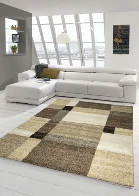 Image de Tapis design Tapis moderne Salon Tapis à poils ras Design baroque chiné Marron Beige Mocca Taille - 80x150 cm