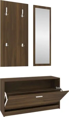 Productafbeelding van vidaXL 3-delig set voor gangmeubels, bruin, eikenlook, houtvezel