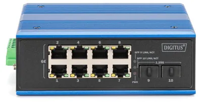 Immagine prodotto di Switch industriale Gigabit Ethernet DIGITUS DN-651150, 8+2 porte